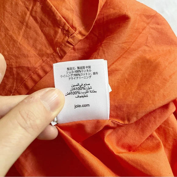 Joie Carnell  Buttoned Midi Belted Linen Dress in Warm Terracotta - Picture 7 of 7